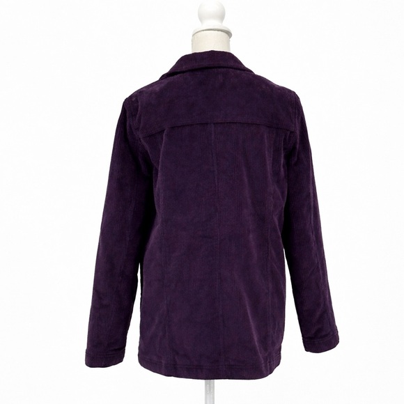 LL Bean Womens Corduroy Insulated Jacket Purple Thinsulate Utility Coat M - Picture 4 of 7